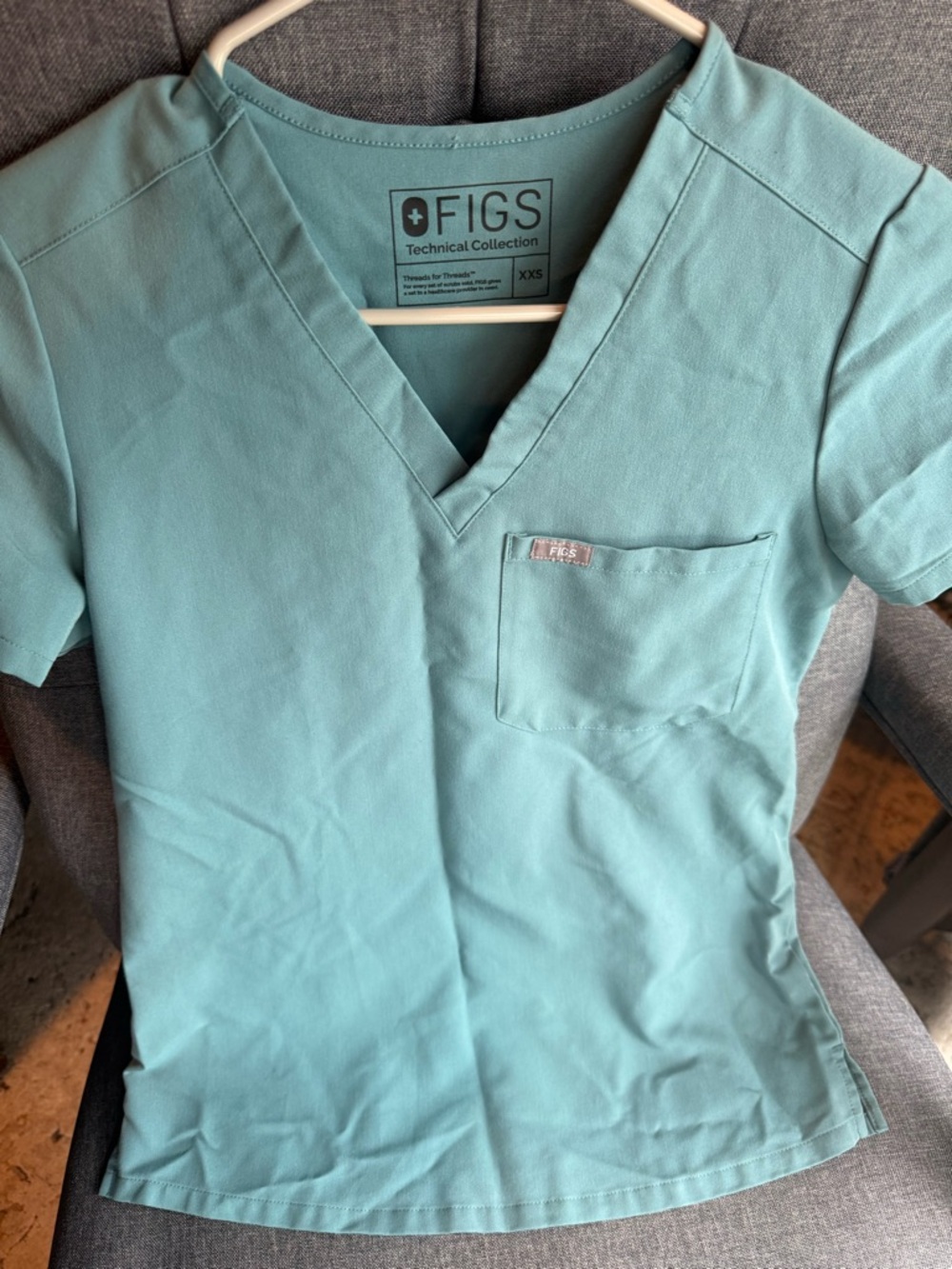 FIGS Technical Collection Scrub Top | Teal | XXS | Lightweight Stretch